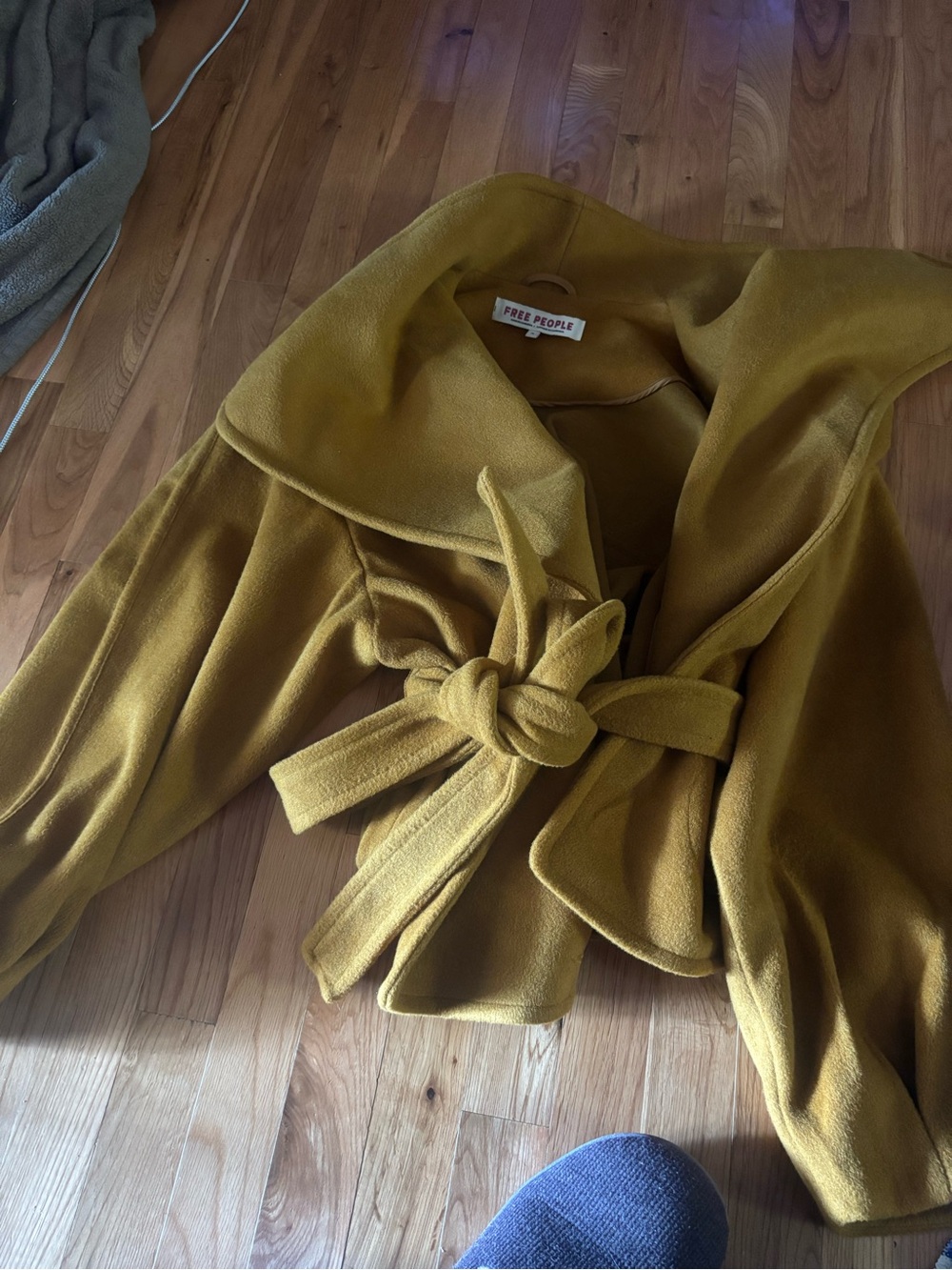 Free People Mustard Yellow Wrap coat